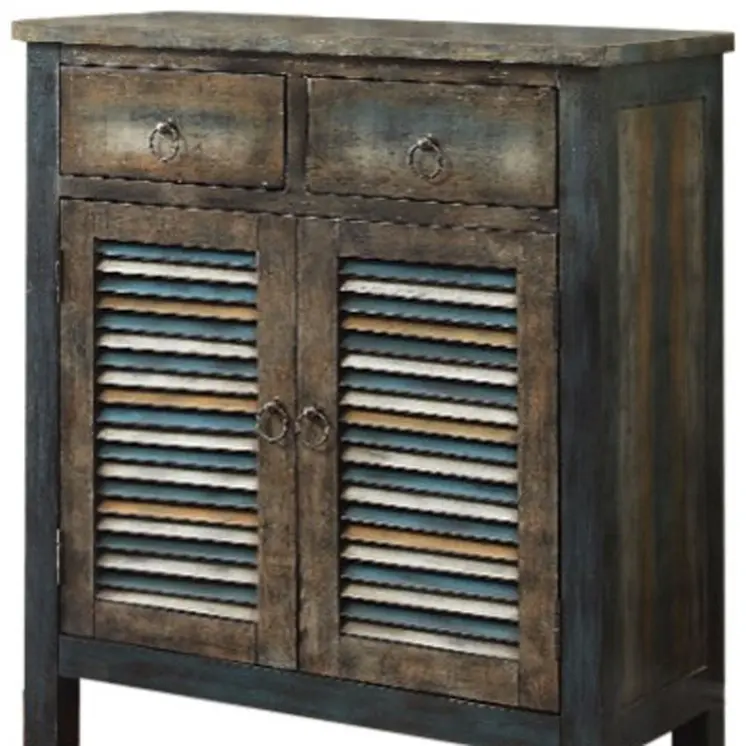 32" Saddle Brown Solid Wood Console Table