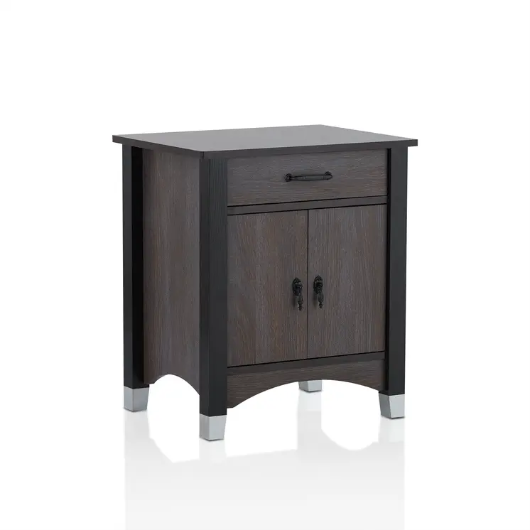 Gray Oak Wood Finish Rectangular Night Stand