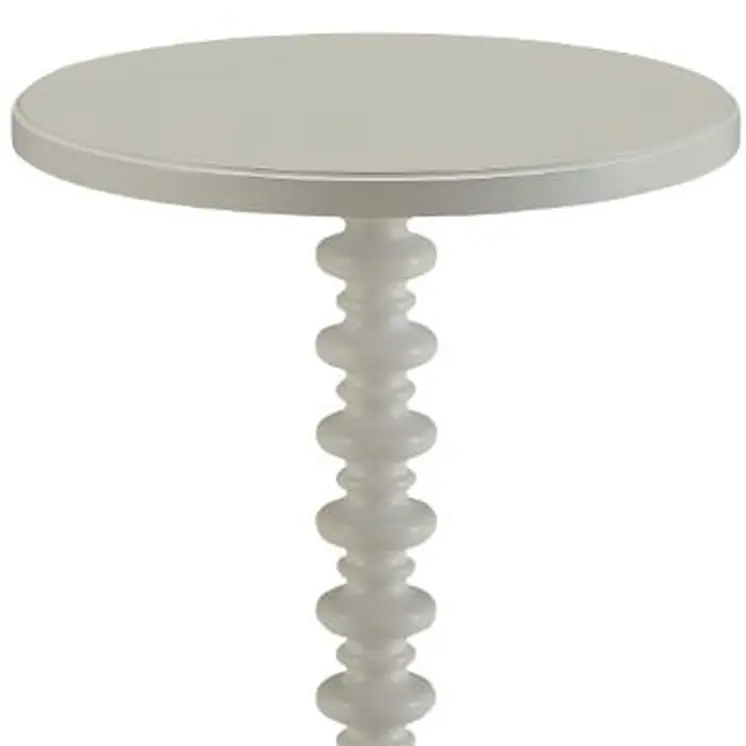 22" White Wood And Solid Wood Round Pedestal End Table