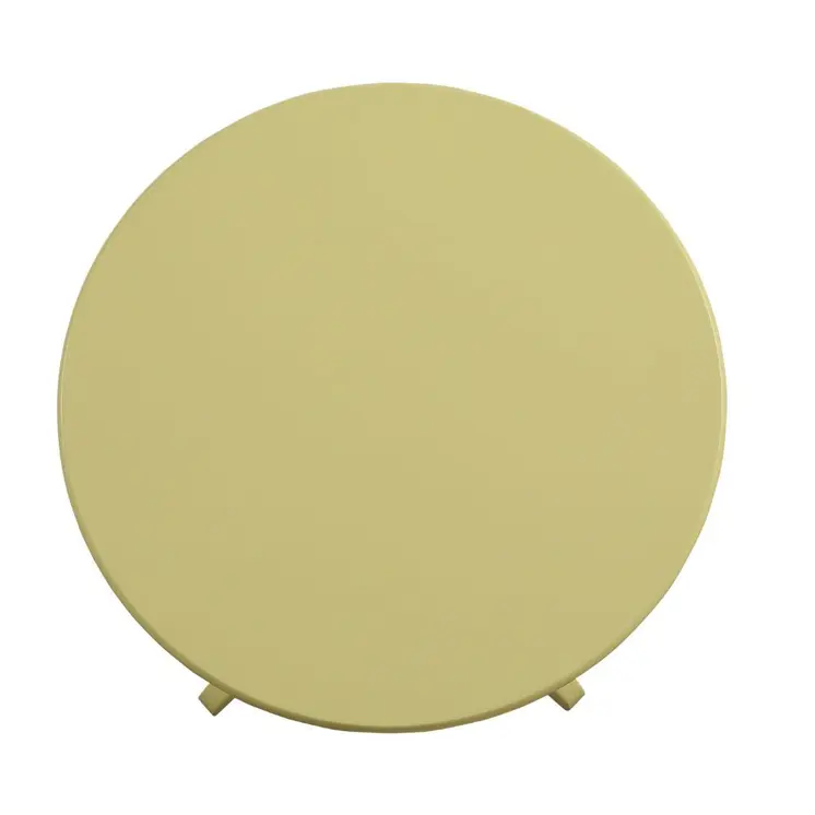 22" Light Yellow Wood Round Pedestal End Table