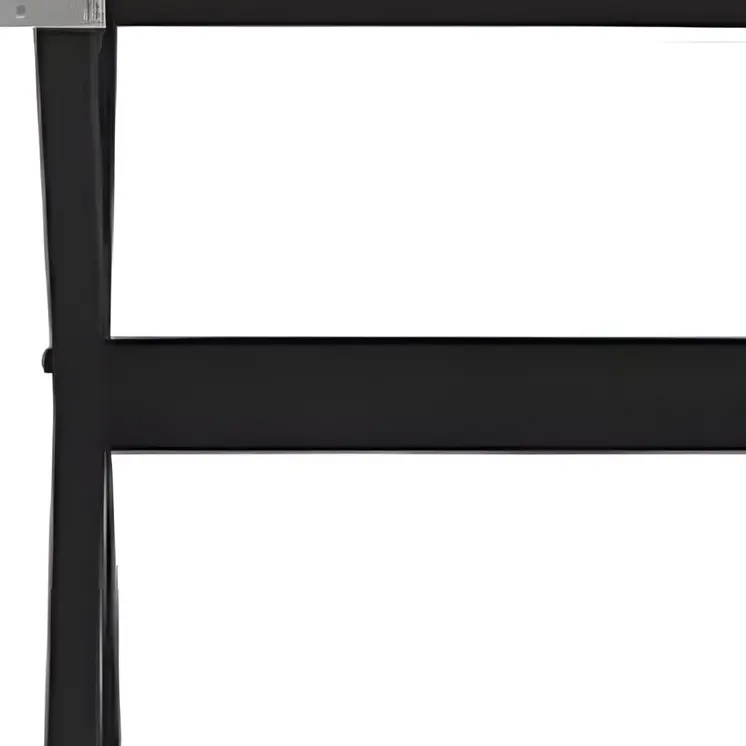 24" Black Wood Cross Legs End Table With Drawer