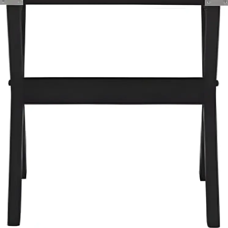 24" Black Wood Cross Legs End Table With Drawer