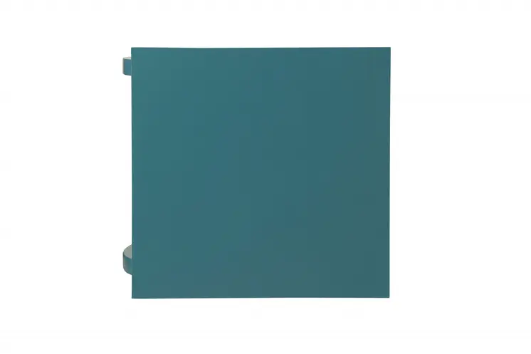 23" Teal Blue Wood Bow Leg End Table With Two Shelves