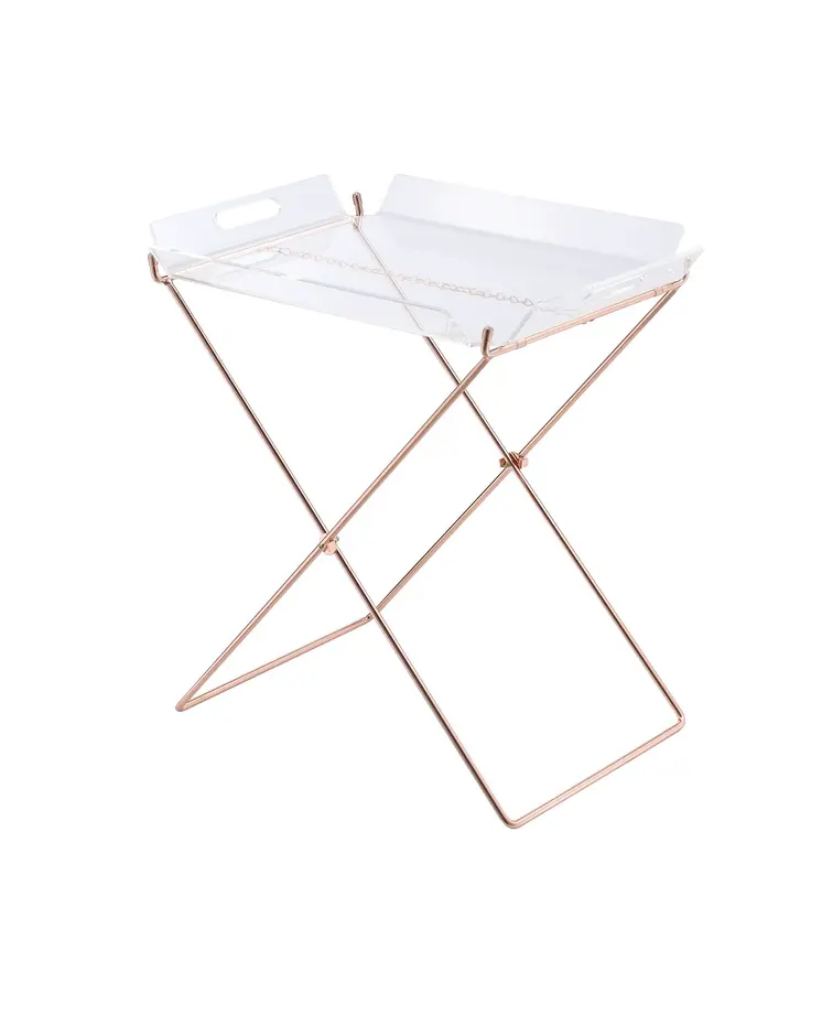 Modern Clear Acrylic Copper Tray Table