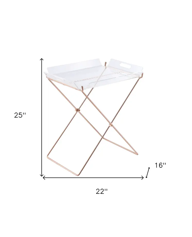 Modern Clear Acrylic Copper Tray Table