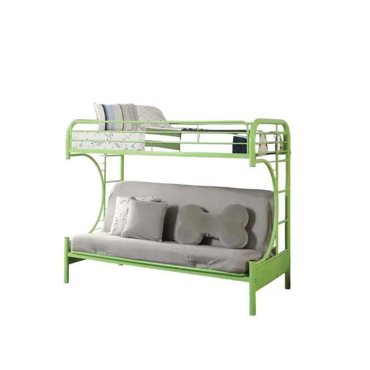 78" X 41" X 65" Twin Over Full Green Metal Tube Futon Bunk Bed