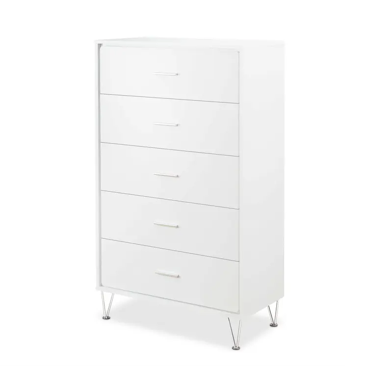 32" White Five Drawer Standard Chest