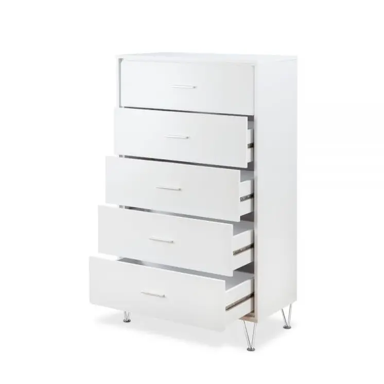 32" White Five Drawer Standard Chest