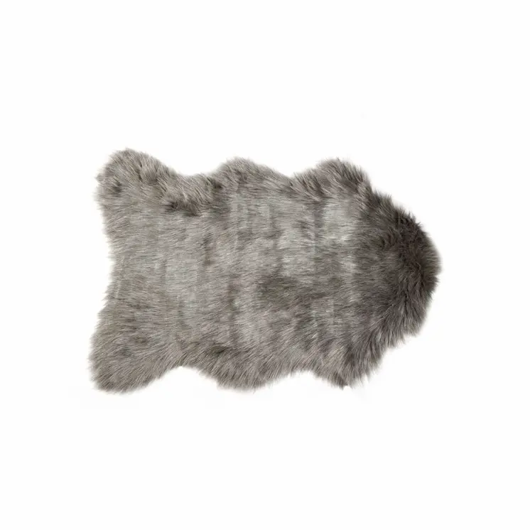 2' X 3' Gray Faux Sheepskin Area Rug
