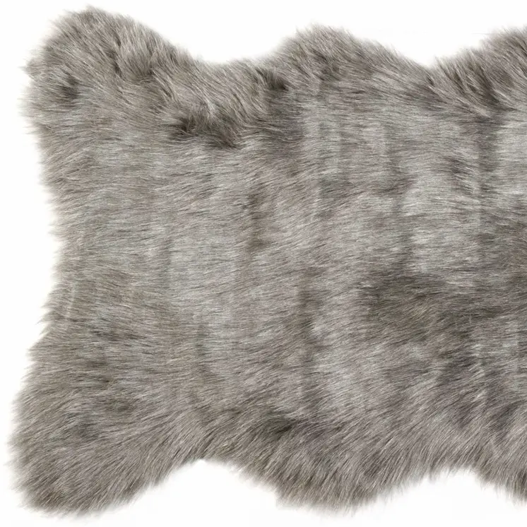 2' X 3' Gray Faux Sheepskin Area Rug
