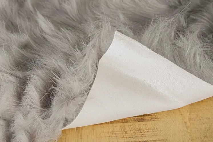 2' X 3' Gray Faux Sheepskin Area Rug