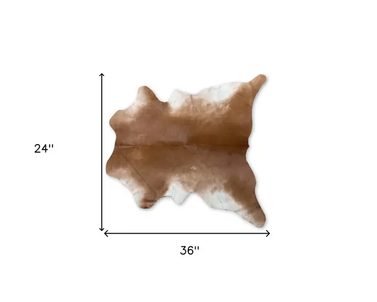 2' X 3' Tan Print Cowhide Area Rug