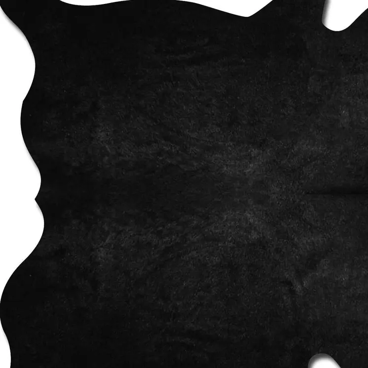 6' X 7' Black Cowhide Area Rug