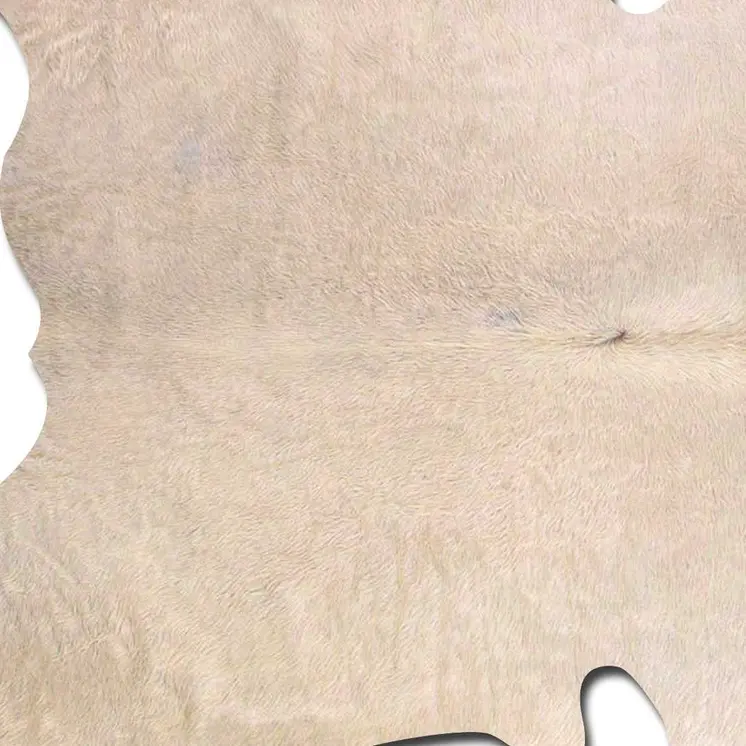 6' X 7' Off White Cowhide Cowhide Print Handmade Area Rug