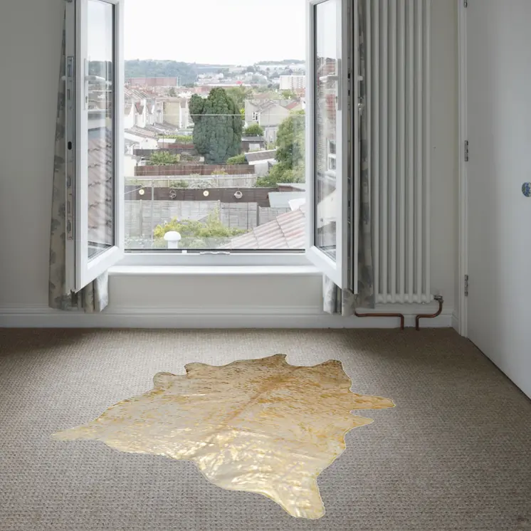 6' X 7' Natural Cowhide Cowhide Print Area Rug