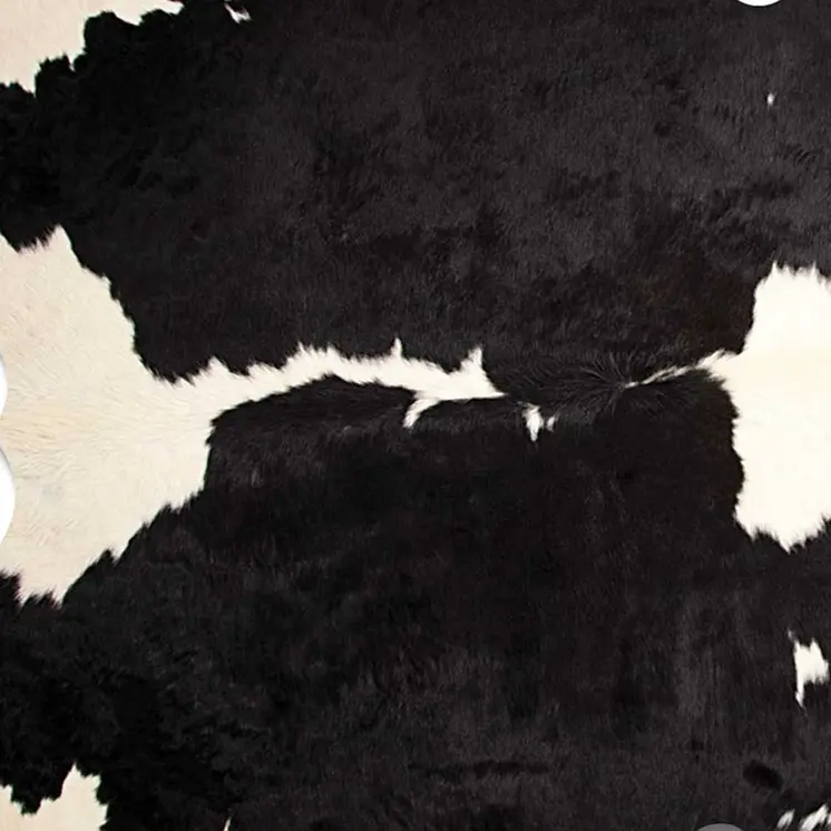 6' X 7' Black And White Cowhide Animal Print Area Rug
