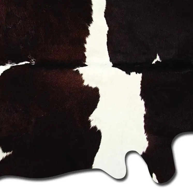 6' X 7' Brown And White Cowhide Cowhide Print Area Rug