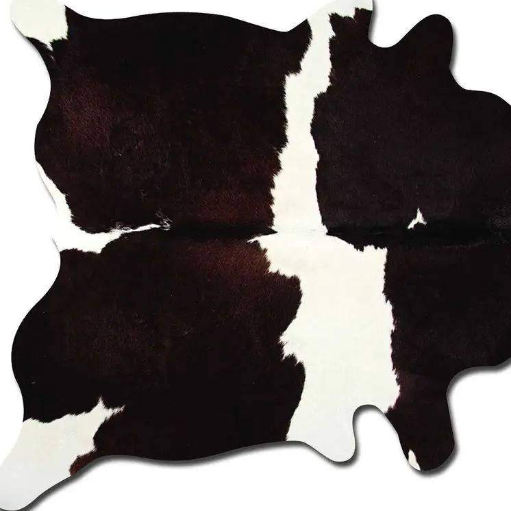 6' X 7' Brown And White Cowhide Cowhide Print Area Rug