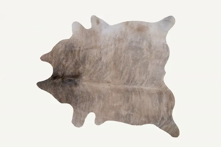 6' X 7' Light Taupe And Brown Exotic Cowhide  Rug