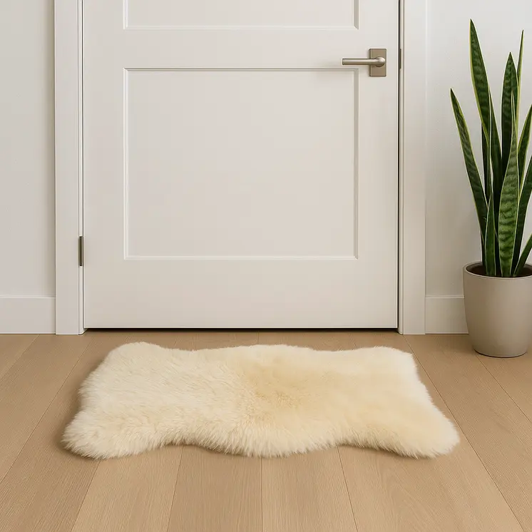 2' X 3' Gold Sheepskin Non Skid Area Rug