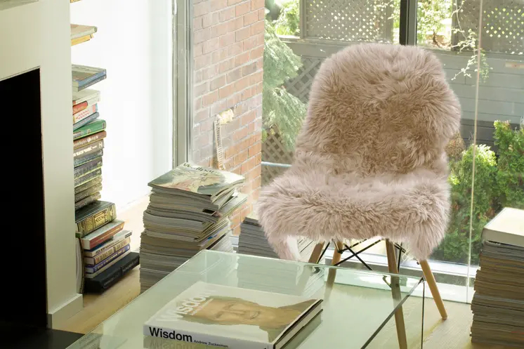 2' X 3' Taupe Genuine Sheepskin Animal Print Shag Area Rug