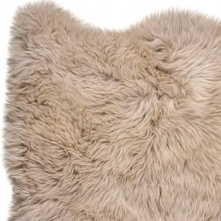 2' X 3' Taupe Genuine Sheepskin Animal Print Shag Area Rug