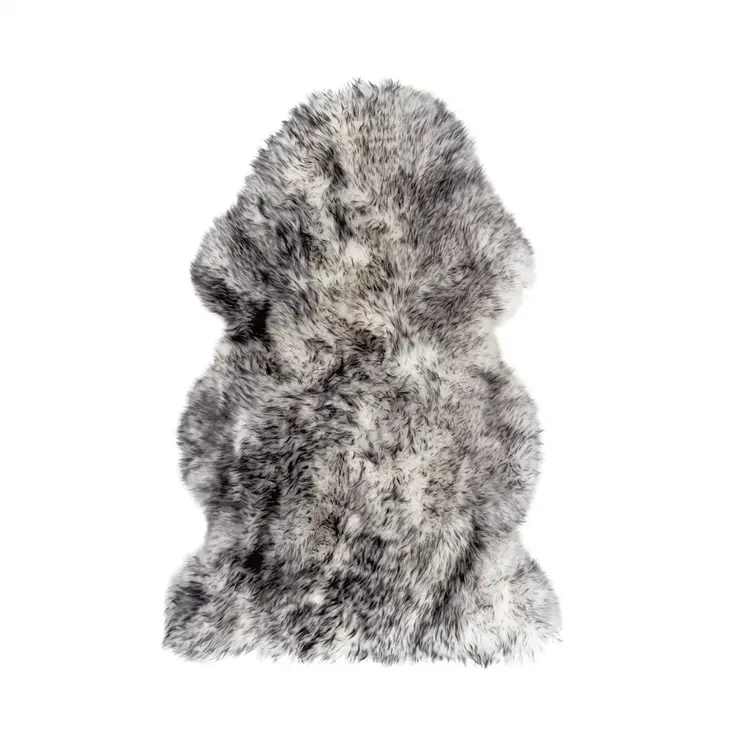 2' X 3' Gray Genuine Sheepskin Animal Print Shag Area Rug