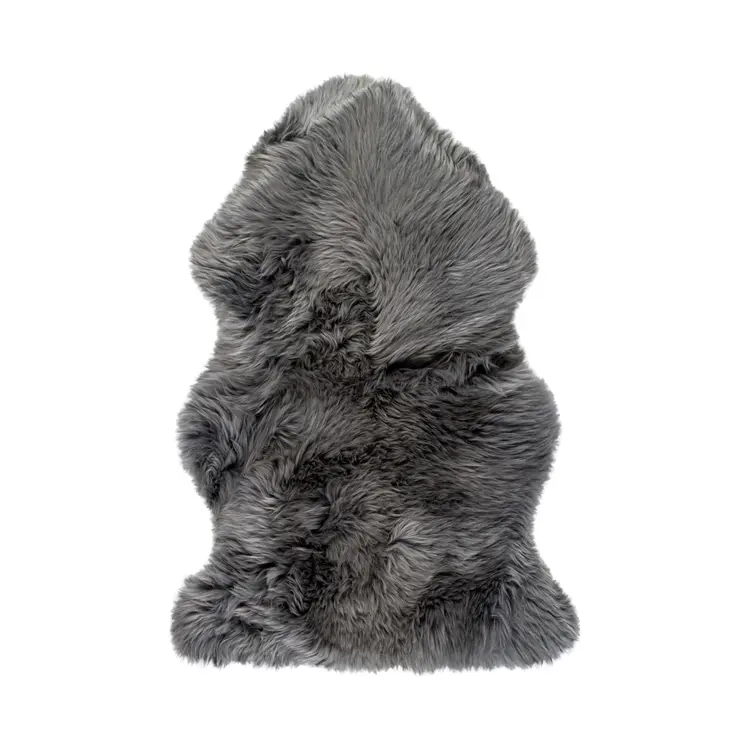 2' X 3' Gray Genuine Sheepskin Animal Print Shag Area Rug