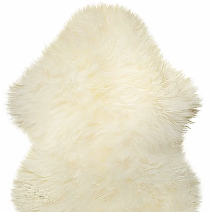 2' X 3' White Natural New Zealand Sheepskin Wool Area Rug