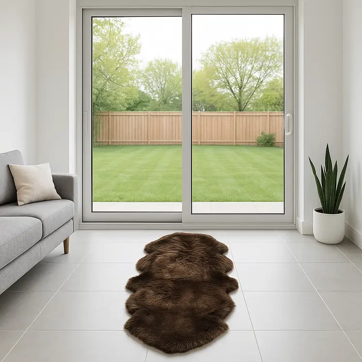 6' Chocolate Genuine Sheepskin Area Rug