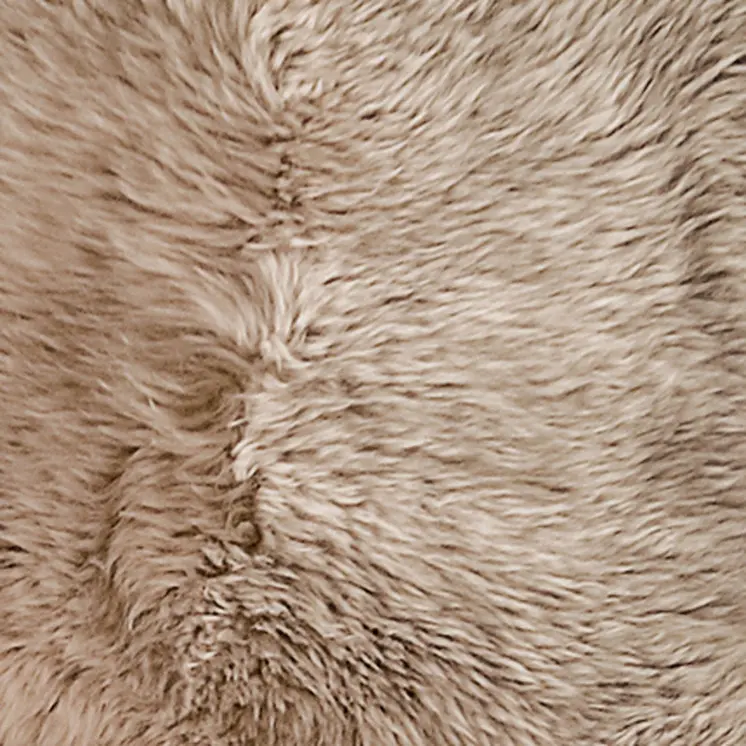 6' Taupe Genuine Sheepskin Animal Print Shag Area Rug