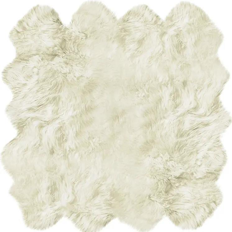 6' X 8' Natural New Zealand Sheepskin Area Rug