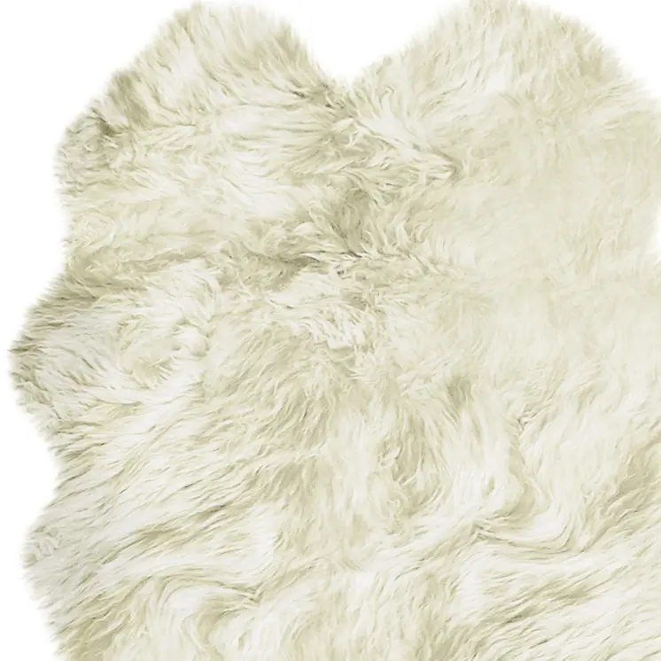 4' X 6' Natural Genuine Sheepskin Handmade Area Rug