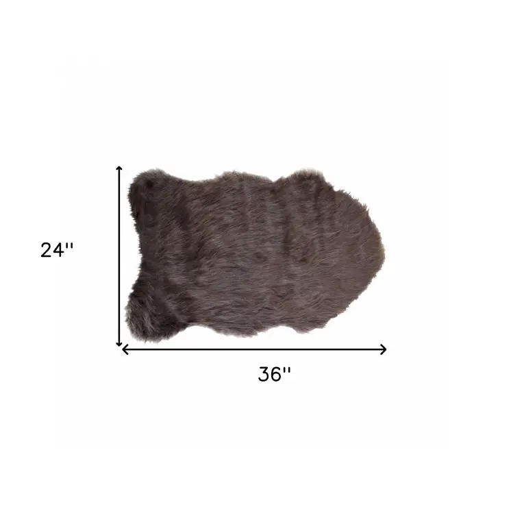 2' X 3' Chocolate Faux Sheepskin Shag Area Rug