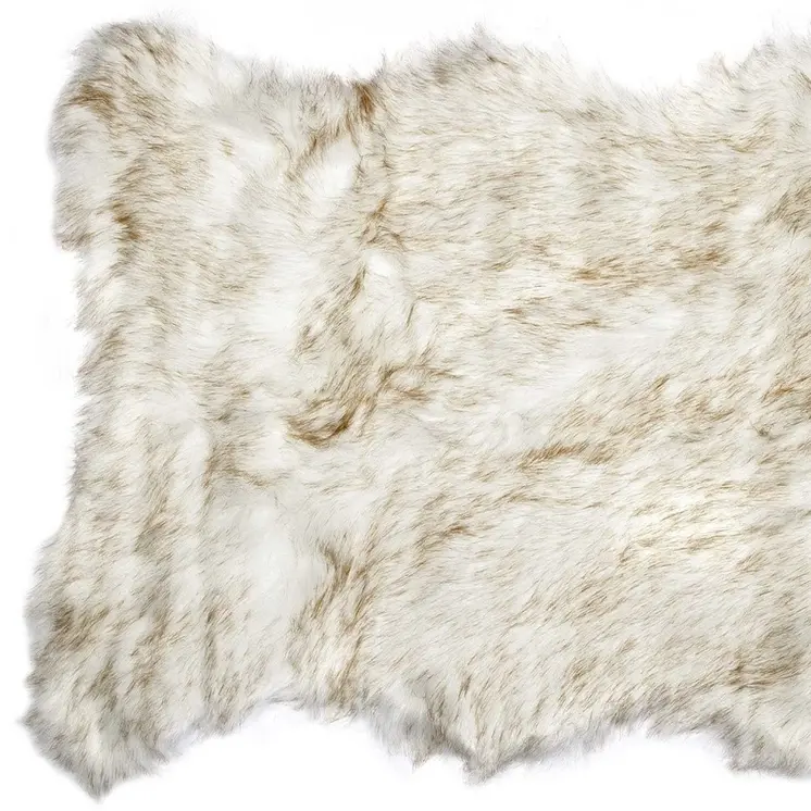 2' X 3' Tan Faux Sheepskin Ombre Area Rug
