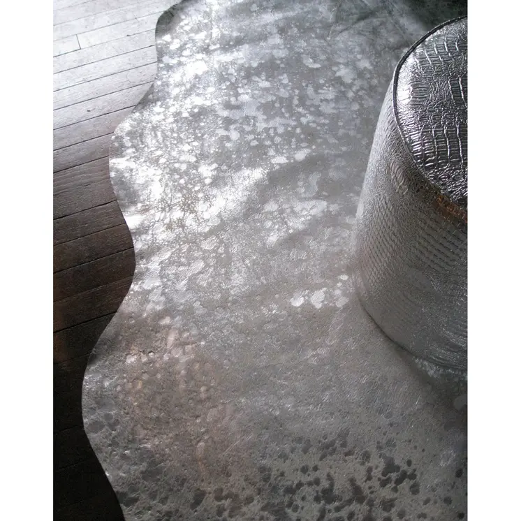 6' X 7' Gray Cowhide Cowhide Print Area Rug