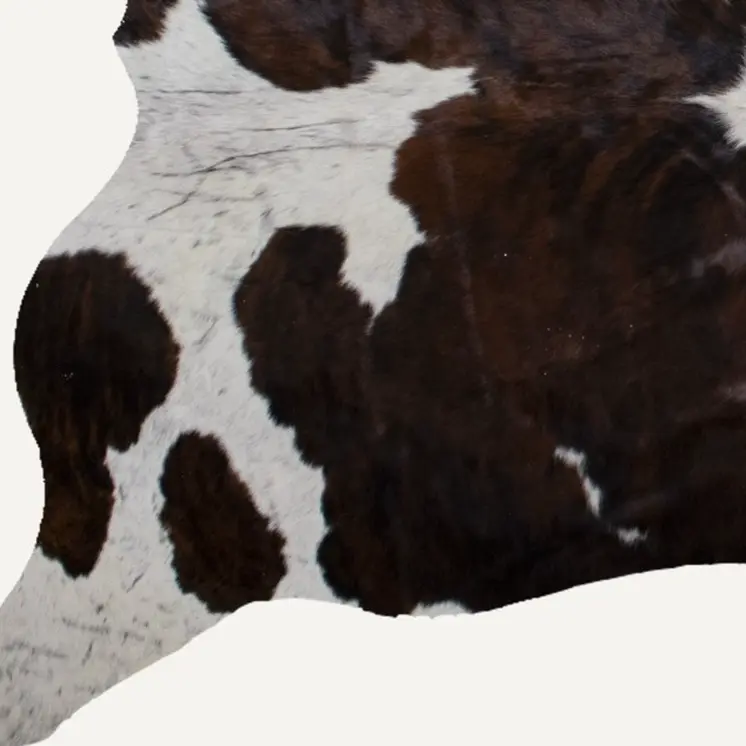 6' X 7' Brown And White Cowhide Cowhide Print Area Rug