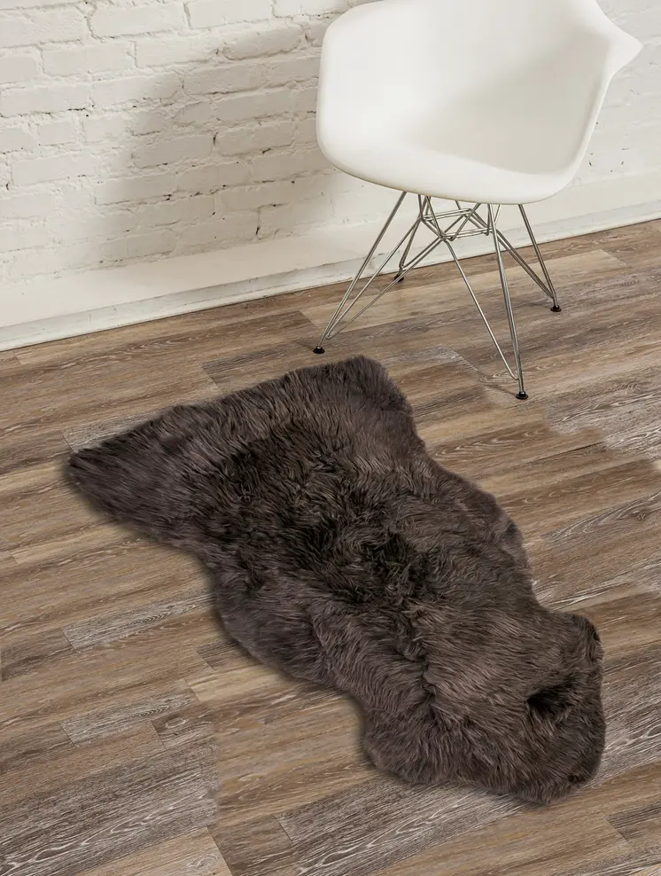 2' X 3' Chocolate Genuine Sheepskin Shag Area Rug
