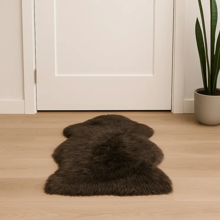 2' X 3' Chocolate Genuine Sheepskin Shag Area Rug