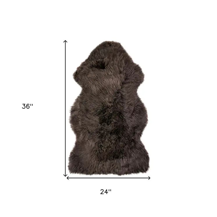 2' X 3' Chocolate Genuine Sheepskin Shag Area Rug