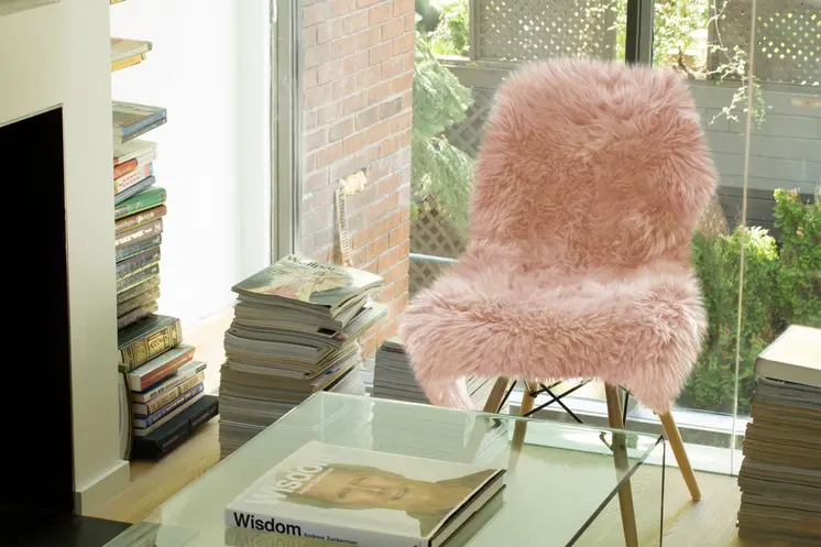 2' X 3' Pink Genuine Sheepskin Shag Area Rug