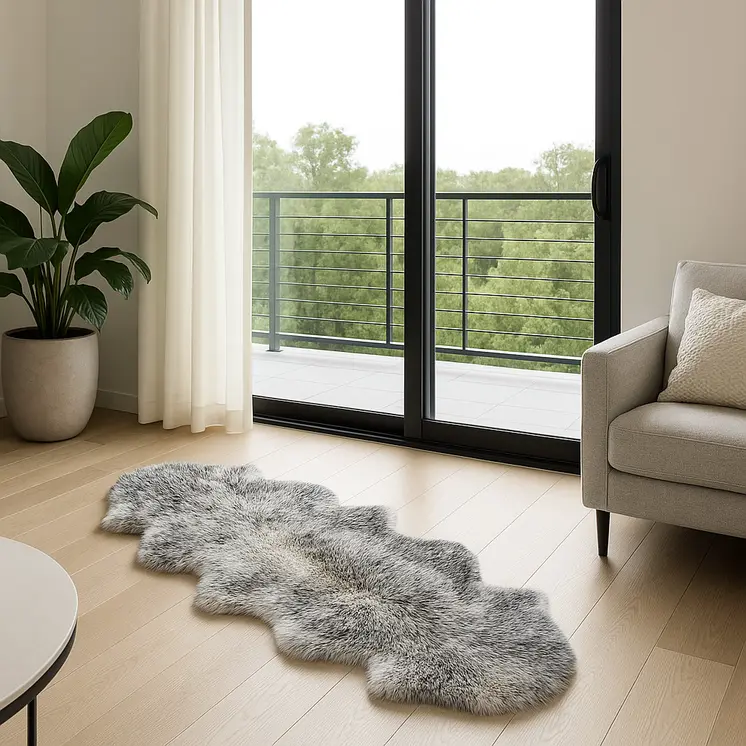 Gradient Grey Animal Print Area Rug