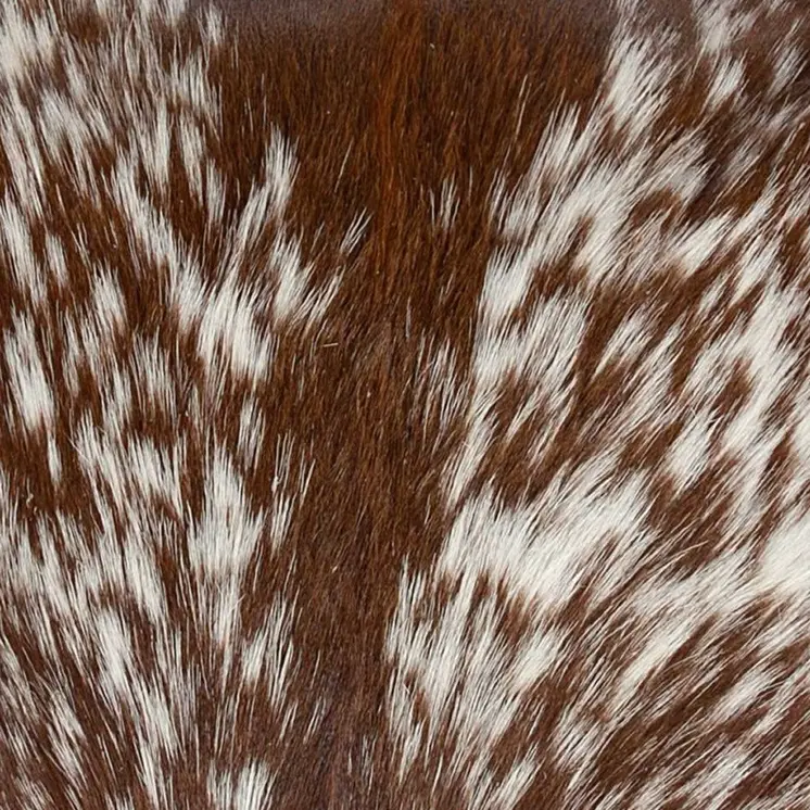 18" Brown and White Cowhide Throw Pillow