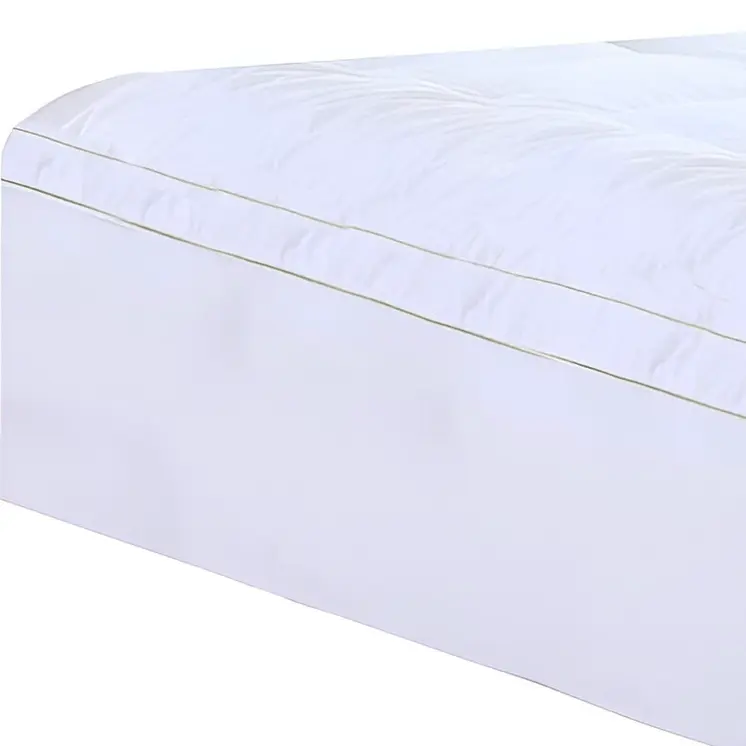 17" Square Quilted Accent Queen Piping Mattress Pad With Fitted Cover