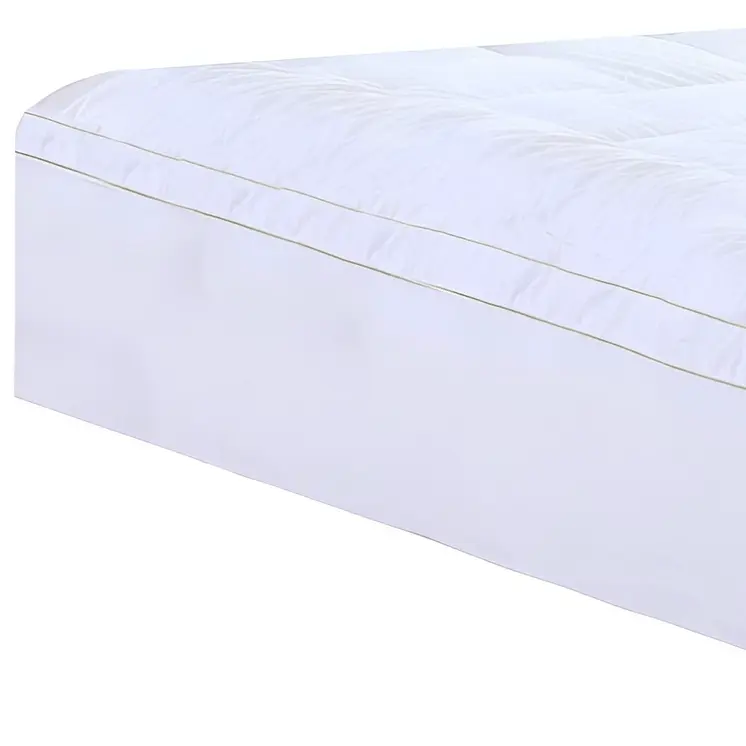 17" Square Quilted Accent Queen Piping Mattress Pad With Fitted Cover