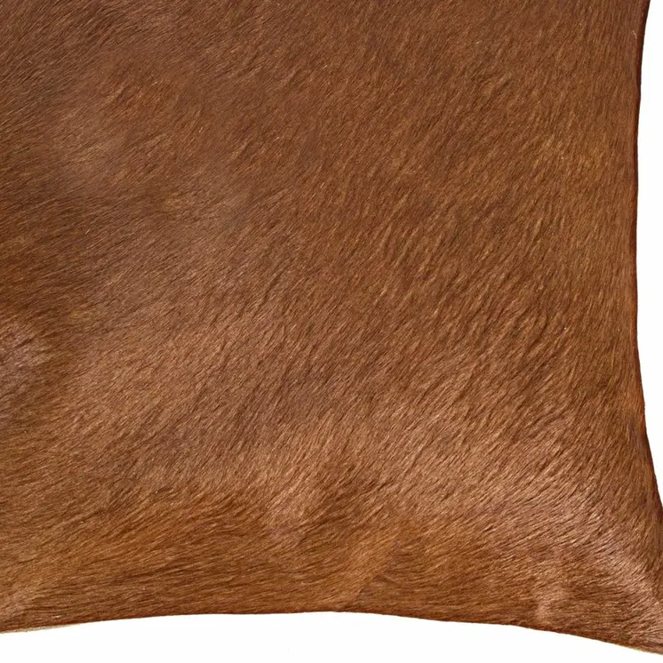 18" Brown Cowhide Throw Pillow