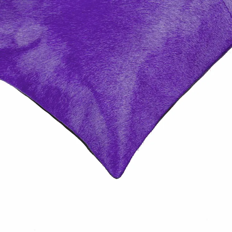 18" Purple Cowhide Throw Pillow