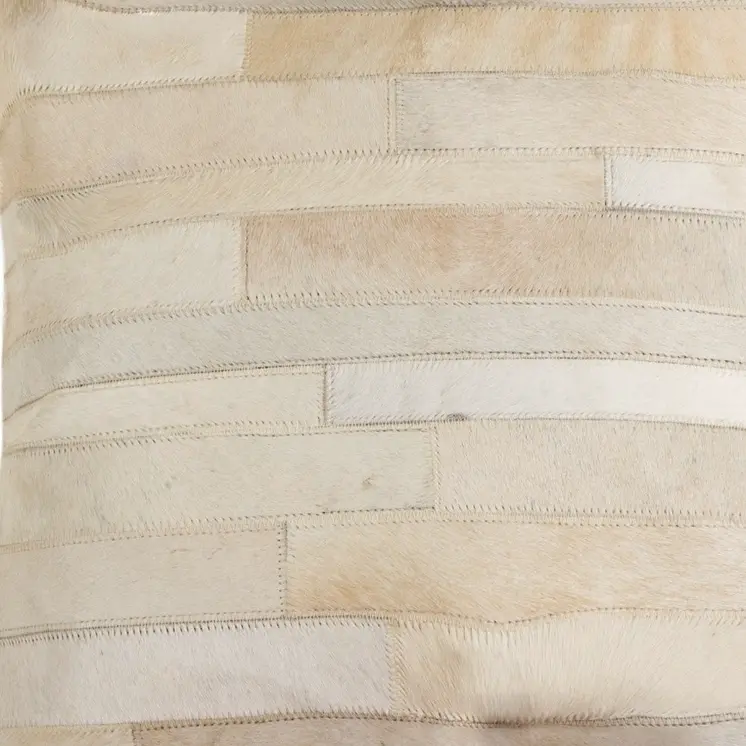 18" Tan Cowhide Throw Pillow