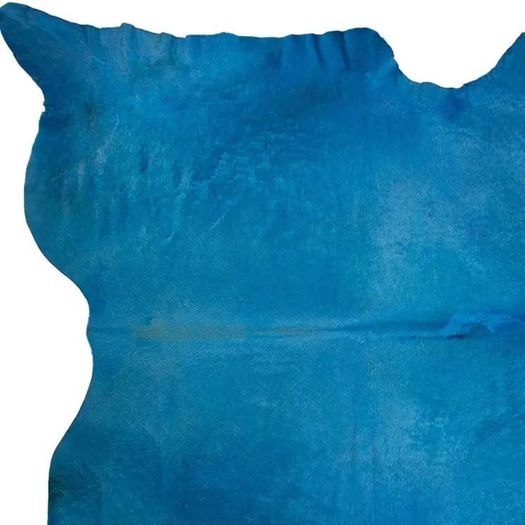 6' X 7' Blue Cowhide Area Rug