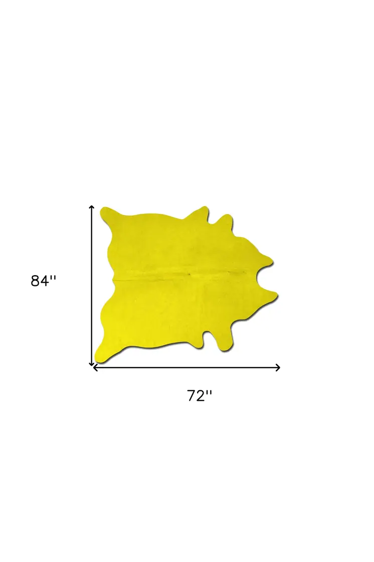 72" X 84" Yellow Cowhide - Rug